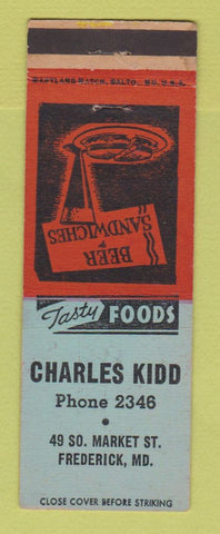 Matchbook Cover - Charles Kidd Restaurant Frederick MD