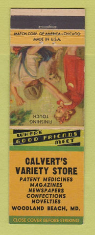 Matchbook Cover - Calvert's Variety Store Woodland Beach MD