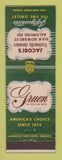 Matchbook Cover - Gruen Watches Jacobi's Jewelry Baltimore MD