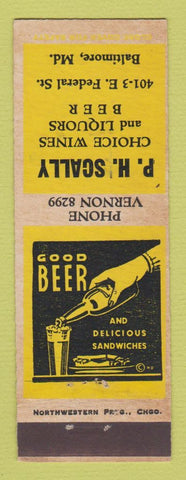 Matchbook Cover - PH Scally Liquor Baltimore MD bar?