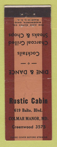 Matchbook Cover - Rustic Cabin Colmar Manor MD