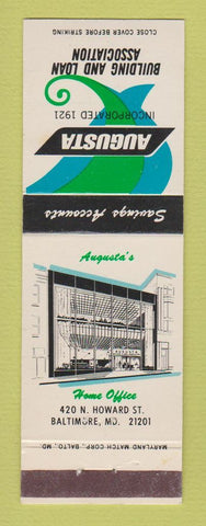 Matchbook Cover - Augusta Building and Loan Baltimore MD