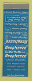 Matchbook Cover - Deepfreeze Freezer Appliances Baltimore MD WEAR