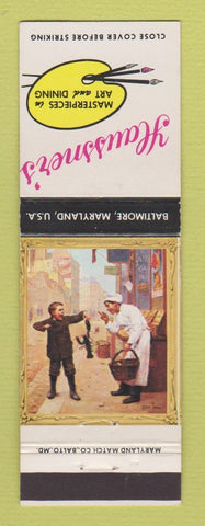 Matchbook Cover - Haussner's Restaurant Baltimore MD art