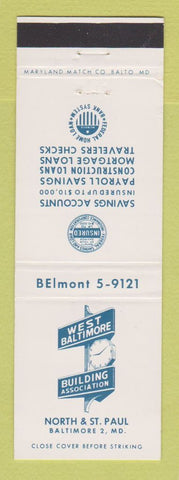 Matchbook Cover - West Baltimore Building and Loan MD
