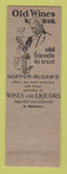Matchbook Cover - Hopper McGaw Importers Liquor Grocery Baltimore MD