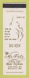 Matchbook Cover - Mr Fritz Hair Salon girlie Baltimore MD
