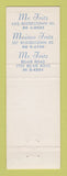 Matchbook Cover - Mr Fritz Hair Salon girlie Baltimore MD