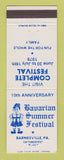 Matchbook Cover - Bavarian Summer Festival Barnesville PA 1978