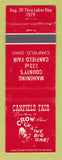 Matchbook Cover - Canfield Fair Mahoning County 1979 OH WORN BACK