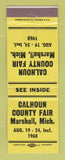 Matchbook Cover - Calhoun County Fair Marshall MI 1968