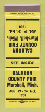 Matchbook Cover - Calhoun County Fair Marshall MI 1968