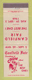 Matchbook Cover - Canfield Fair Mahoning County 1968