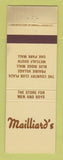 Matchbook Cover - Mailliard's Men's Clothes Kansas City MO STAINED