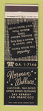 Matchbook Cover - Norman Wallace Men's Clothes San Francisco CA