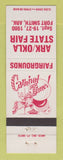 Matchbook Cover - Arkansas Oklahoma State Fair Fort Smith AR 1980