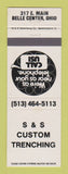 Matchbook Cover - S&S Custom Trenching Belle Center OH