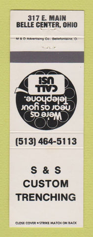 Matchbook Cover - S&S Custom Trenching Belle Center OH