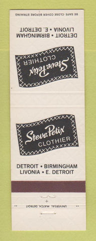 Matchbook Cover - Steve Petix Clothes Detroit Livonia Birmingham MI