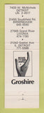 Matchbook Cover - Steve Petix Clothes Detroit Livonia Birmingham MI