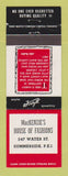 Matchbook Cover - Forsyth Clothes MacKenzie's Summerside PEI PE