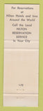 Matchbook Cover - Hilton Hotel Oklahoma City Tulsa OK