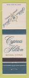Matchbook Cover - Hilton Hotel Cyprus Nicosia