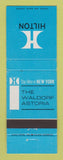 Matchbook Cover - Hilton Hotel Waldorf Astoria New York City