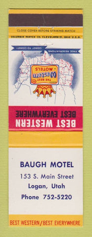 Matchbook Cover - Best Western Baugh Motel Logan UT