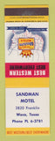 Matchbook Cover - Best Western Sandman Motel Waco TX