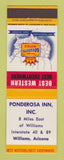 Matchbook Cover - Best Western Ponderosa Inn Williams AZ