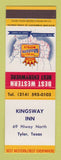 Matchbook Cover - Best Western Kingsway Inn Tyler TX