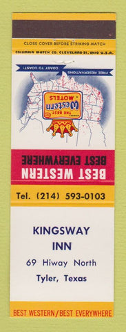 Matchbook Cover - Best Western Kingsway Inn Tyler TX
