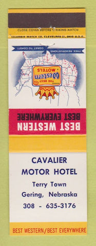 Matchbook Cover - Best Western Cavalier Motor Hotel Gering NE