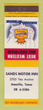 Matchbook Cover - Best Western Sands Motor Inn Amarillo TX