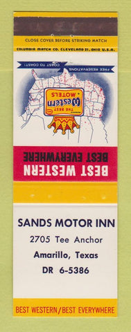 Matchbook Cover - Best Western Sands Motor Inn Amarillo TX