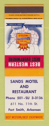 Matchbook Cover - Best Western Sands Motel Fort Smith AR