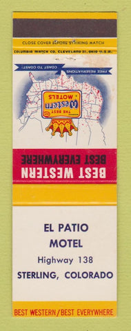 Matchbook Cover - Best Western El Patio Motel Sterling Colorado