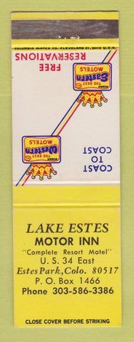 Matchbook Cover - Best Western Lakes Estes Motor Inn Estes Park Colorado