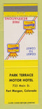 Matchbook Cover - Best Western Park Terrace Motel Fort Morgan Colorado