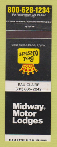 Matchbook Cover - Best Western Widway Motor Lodges Eau Claire WI