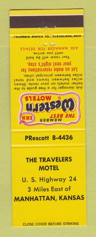 Matchbook Cover - Best Western Travelers Motel Manhattan KS
