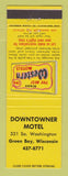 Matchbook Cover - Best Western Downtowner Green Bay WI