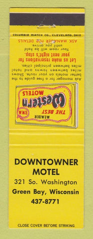 Matchbook Cover - Best Western Downtowner Green Bay WI