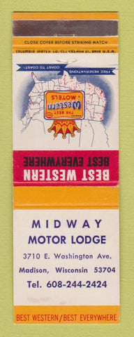 Matchbook Cover - Best Western Midway Motor Lodge Madison WI