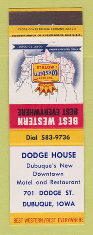 Matchbook Cover - Best Western Dodge House Dubuque IA