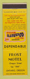 Matchbook Cover - Best Western Frost Motel Ontario OR