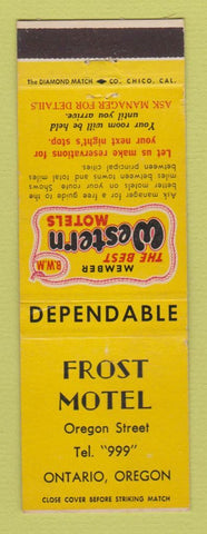 Matchbook Cover - Best Western Frost Motel Ontario OR