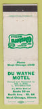 Matchbook Cover - Best Western Du Wayne Motel West Chicago IL WEAR