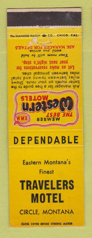 Matchbook Cover - Best Western Travelers Motel Circle MT